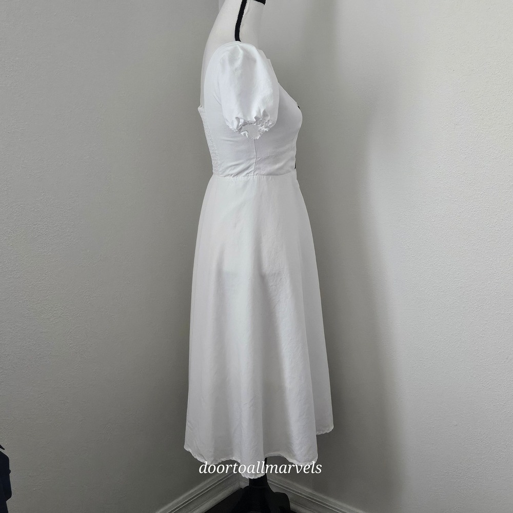 ASTR The Label Pippa Puff Sleeve Button Front Midi Dress XS Cottage Prairie - Picture 8 of 11